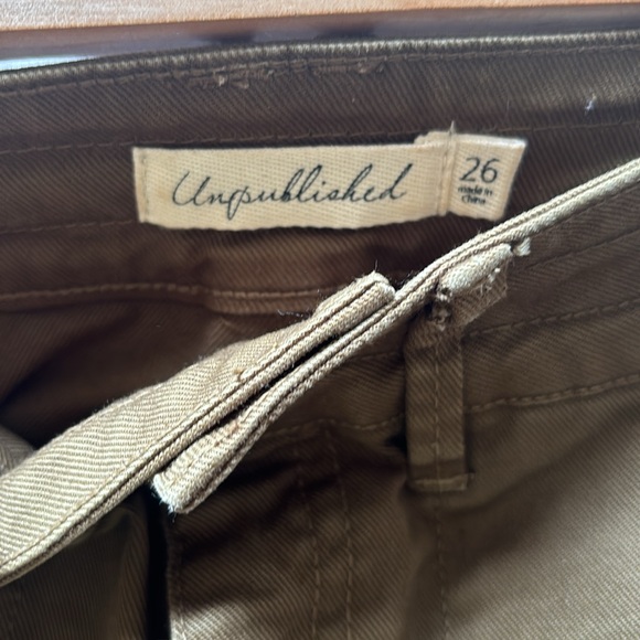 Unpublished Green Cargo Jeans size 26 - Picture 5 of 6